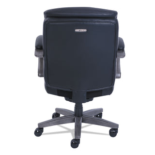 La-Z-Boy® Woodbury Mid-Back Executive Chair, Supports up to 300 lbs., Black Seat/Black Back, Weathered Gray Base (LZB48963A)