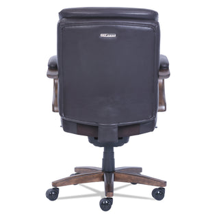 La-Z-Boy® Woodbury Mid-Back Executive Chair, Supports up to 300 lbs., Brown Seat/Brown Back, Weathered Sand Base (LZB48963B)