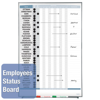 Quartet® Matrix Employee Tracking Board, 34 x 23 (QRT33705)