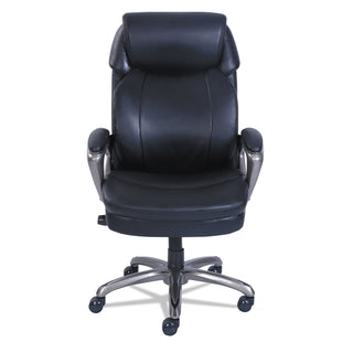 SertaPedic® Cosset High-Back Executive Chair, Supports up to 275 lbs., Black Seat/Black Back, Slate Base (SRJ48965)