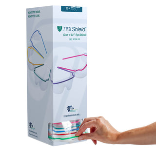 TIDIShield® Grab 'n Go Protective Glasses with Dispenser Wraparound Clear Tint Assorted Color Frames Over Ear One Size Fits Most (860597_CS)