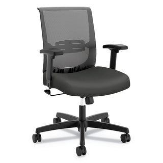 HON® Convergence Mid-Back Task Chair with Swivel-Tilt Control, Supports up to 275 lbs, Iron Ore Seat, Black Back, Black Base (HONCMZ1ACU19)