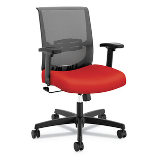 HON® Convergence Mid-Back Task Chair with Swivel-Tilt Control, Supports up to 275 lbs, Red Seat, Black Back, Black Base (HONCMZ1ACU67)