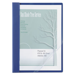 ACCO Vinyl Report Cover, Prong Clip, Letter, 1/2" Capacity, Clear Cover/Blue Back (ACC26102)