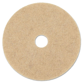Boardwalk® Natural Hog Hair Burnishing Floor Pads, 19" Diameter, Tan, 5/Carton (PAD4019NHE)