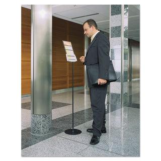 Durable® Sherpa Infobase Sign Stand, Acrylic/Metal, 40"-60" High, Gray (DBL558957)