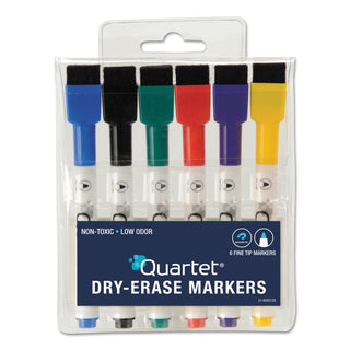 Quartet® Low-Odor ReWritables Dry Erase Mini-Marker Set, Fine Tip, Assorted Colors, 6/Set (QRT51659312) (QRT51659312)