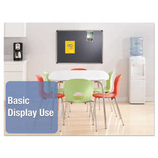 Quartet® Prestige Euro-Style Embossed Foam Bulletin Board, 48 x 34 7/16, Black/Alum Frame (QRTB364T)