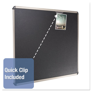 Quartet® Prestige Euro-Style Embossed Foam Bulletin Board, 48 x 34 7/16, Black/Alum Frame (QRTB364T)