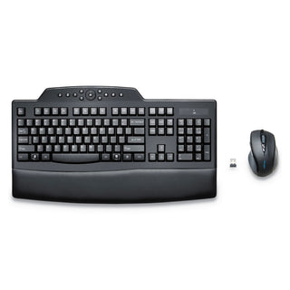 Kensington® Pro Fit Comfort Wireless Desktop Set, 2.4 GHz Frequency/30 ft Wireless Range, Black (KMW72403)