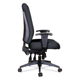 Alera® Wrigley Series 24/7 High Performance High-Back Multifunction Task Chair, Up to 300 lbs, Black Seat/Back, Black Base (ALEHPT4101)