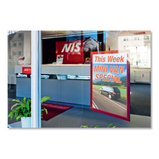 Durable® DURAFRAME Sign Holder, 8 1/2" x 11", Red Frame, 2/Pack (DBL476803)