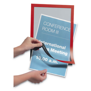 Durable® DURAFRAME Sign Holder, 8 1/2" x 11", Red Frame, 2/Pack (DBL476803)