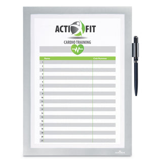 Durable® DURAFRAME Note Sign Holder, 8 1/2" x 11", Silver Frame (DBL477323)