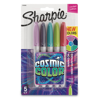 Sharpie® Cosmic Color Permanent Markers, Medium Bullet Tip, Assorted Colors, 5/Pack (SAN2010953)