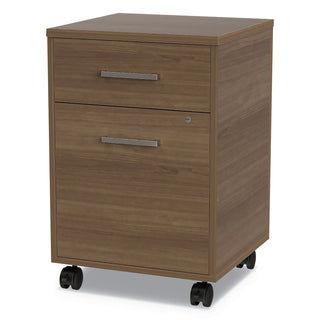 Linea Italia® Urban Mobile File Pedestal, 16w x 15.25d x 23.75h, Natural Walnut (LITUR610NW)
