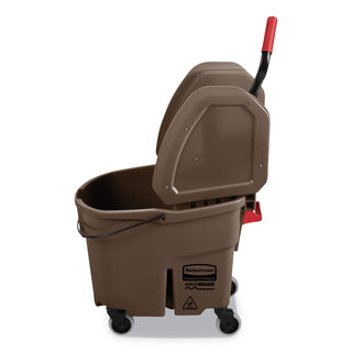 Rubbermaid® Commercial WaveBrake 2.0 Bucket/Wringer Combos, Down-Press, 35 qt, Plastic, Brown (RCPFG757788BRN)