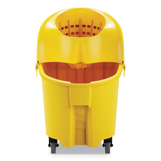 Rubbermaid® Commercial WaveBrake Institution Bucket and Wringer Combos, Down-Press, 35 qt, Plastic, Yellow (RCPFG759088YEL) (RCPFG759088YEL)