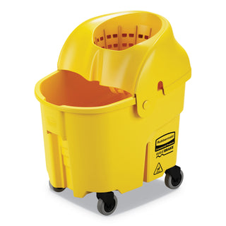 Rubbermaid® Commercial WaveBrake Institution Bucket and Wringer Combos, Down-Press, 35 qt, Plastic, Yellow (RCPFG759088YEL) (RCPFG759088YEL)