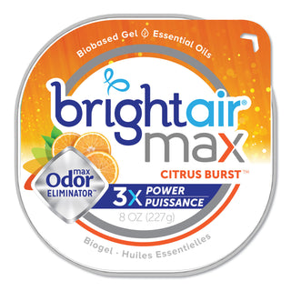 BRIGHT Air® Max Odor Eliminator Air Freshener, Citrus Burst, 8 oz, 6/Carton (BRI900436)