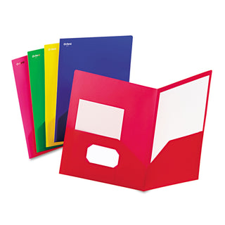 Oxford™ Fashion PolyPort Twin-Pocket Portfolio, Polypropylene, Assorted, 25/Box (ESS99810)