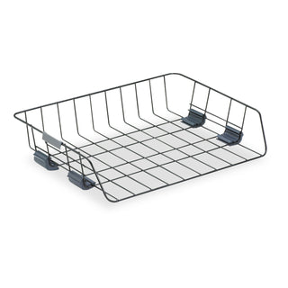 Fellowes® Side-Load Wire Stacking Letter Tray, 1 Section, Letter Size Files, 13.38" x 10.13" x 2.63", Black (FEL62112)