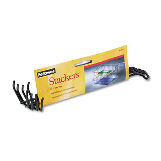 Fellowes® Desk Tray Stacking Posts for 5" Capacity Trays, Wire, Black, 4 Posts/Set (FEL64112)