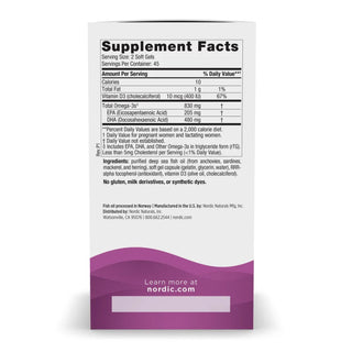 Nordic Naturals® Prenatal DHA Dietary Supplement Vitamin D3 10 mcg Strength Softgel 90 per Bottle (1264949_BT)