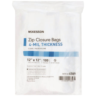 McKesson Reclosable Bag 12 X 12 Inch Polyethylene Clear Zipper Closure (957786_BX)