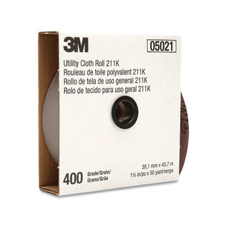3M™ 211K Utility Cloth Rolls, 1 in, 50 yd, 400 Grit (405-051144-05001)