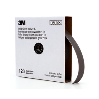 3M™ 211K Utility Cloth Rolls, 1 1/2 in, 50 yd, 120 grit (405-051144-05028)