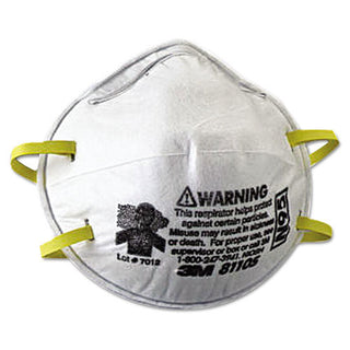3M™ N95 Particulate Respirator, Half Facepiece, Two Fixed Straps, Non-Oil Particles, White (142-8110S)