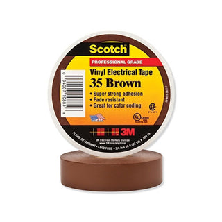 3M™ Vinyl Electrical Color Coding Tape 35, 3/4 in x 66 ft, Brown (500-108856)