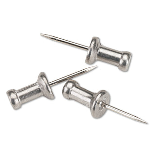 GEM® Aluminum Head Push Pins, Aluminum, Silver, 1/2", 100/Box (GEMCPAL4)