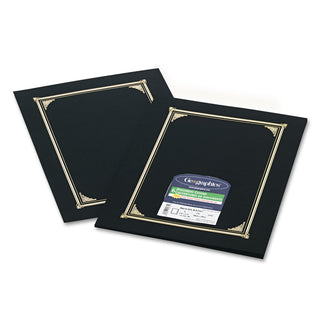 Geographics® Certificate/Document Cover, 12 1/2 x 9 3/4, Black, 6/Pack (GEO45331) (GEO45331)