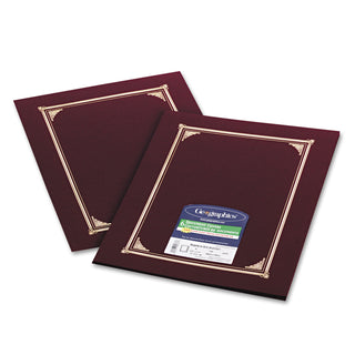 Geographics® Certificate/Document Cover, 12 1/2 x 9 3/4, Burgundy, 6/Pack (GEO45333)