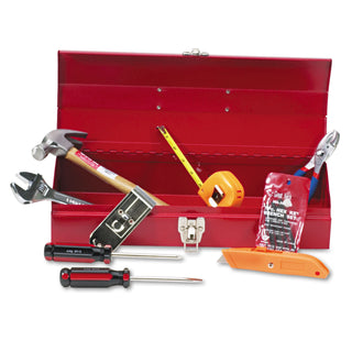 Great Neck® 16 Piece Light Duty Office Tool Kit in 16&quot; Metal Box, Black (GNSCTB9)