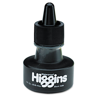 Higgins® Waterproof Pigmented Drawing Ink, Black, 1oz Bottle (HIG44201)