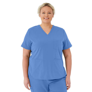 Medline Lex AVE Women's Scrub Top, Ceil Blue, Size 2XL, 1 EA (4802CBLXXL)