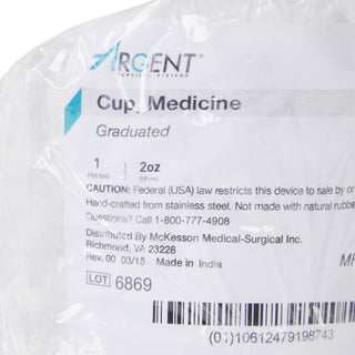 McKesson Argent™ Medicine Cup 2 oz. Silver Stainless Steel Reusable NonSterile (970121_EA)