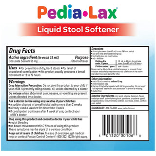 Pedia-Lax® Stool Softener Fruit Punch Flavor Liquid 4 oz. 50 mg / 15 mL Strength Docusate Sodium (738525_EA)