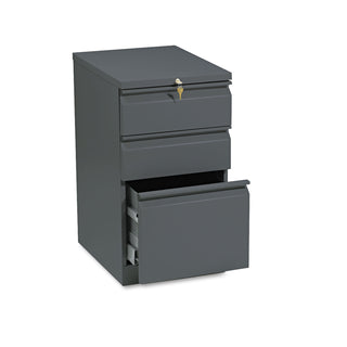 HON® Efficiencies Mobile Box/Box/File Pedestal, 15w x 19.88d x 28h, Charcoal (HON33720RS)