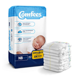 Comfees® Unisex Baby Diaper Newborn Disposable Moderate Absorbency (907018_BG)