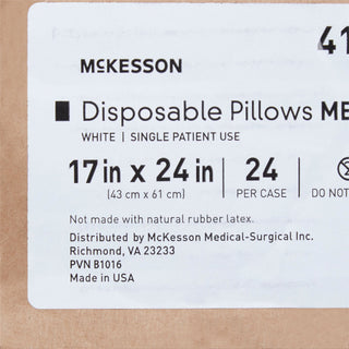 McKesson Bed Pillow 17 X 24 Inch White Single Patient Use (939595_EA)