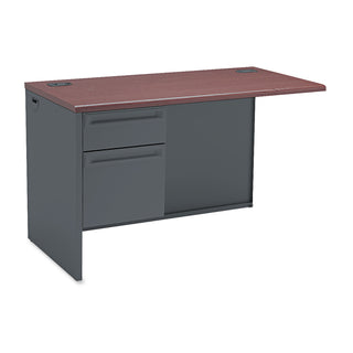 HON® 38000 Series Flush Return, Left, 48w x 24d x 29-1/2h, Mahogany/Charcoal (HON38216LNS)