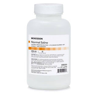McKesson Irrigation Solution - OTC 0.9% Sodium Chloride Not for Injection Bottle, Screw Top 250 mL (520118_EA)