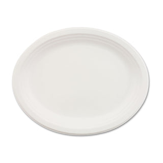 Chinet® Classic Paper Dinnerware, Oval Platter, 9 3/4 x 12 1/2, White, 500/Carton (HUH21257CT)