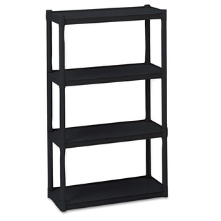 Iceberg Rough N Ready Four-Shelf Open Storage System, Resin, 32w x 13d x 54h, Black (ICE20841)