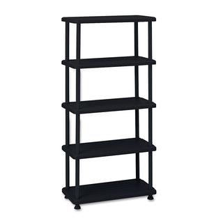 Iceberg Rough N Ready Five-Shelf Open Storage System, Resin, 36w x 18d x 74h, Black (ICE20851)