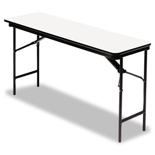 Iceberg Premium Wood Laminate Folding Table, Rectangular, 72w x 18d x 29h, Gray/Charcoal (ICE55287)